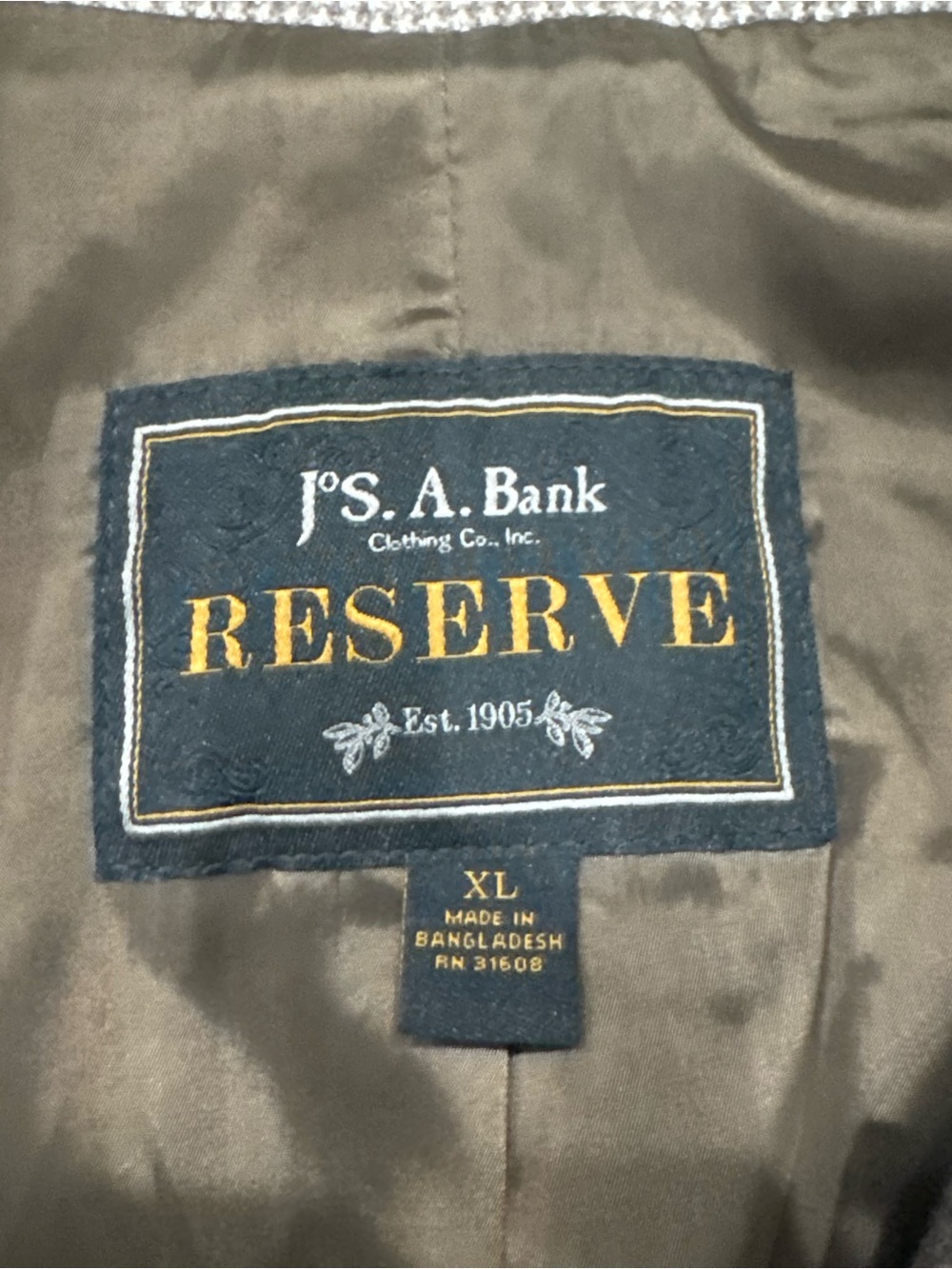 J.S. Bank Reserve Men’s XL Brown Chore Jacket Textured 4 Pocket - Picture 2 of 8